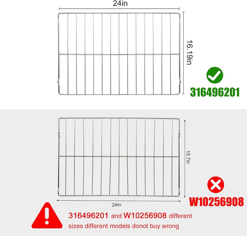 SZHY-LINK Upgraded Range Oven Rack 31649620 for GE Oven, 24.2 x 16 Inches, Oven Rack Replace AP4040129, 316496207, 316404501 for Compatible with Frigidaire Range Oven - Image 2